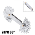 55-60 Degree Stainless Steel Screw Gauge Metric Inch US Thread Plug Gauge Gear Tooth Thread Pitch Folding Measuring Tool