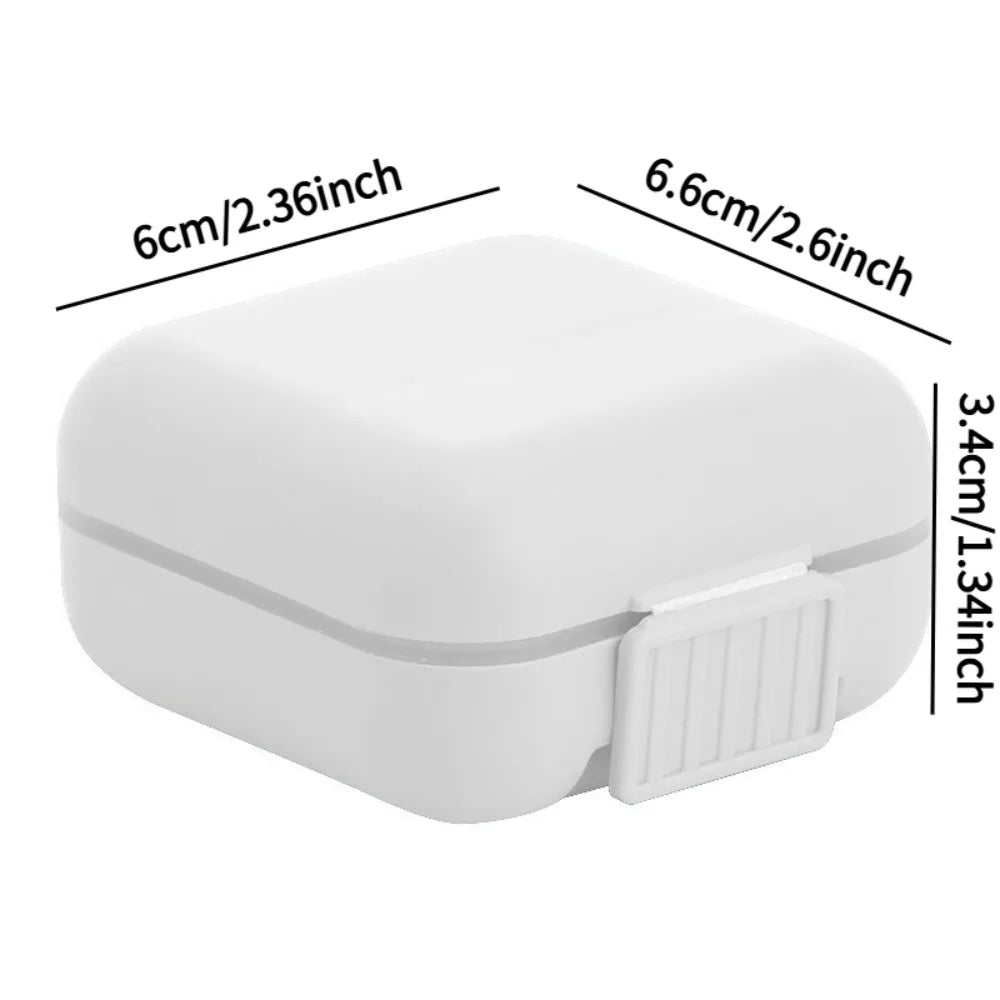 1PCS Travel portable dustproof medicine box with silicone ring double sealing compartment storage box and mini packaging box