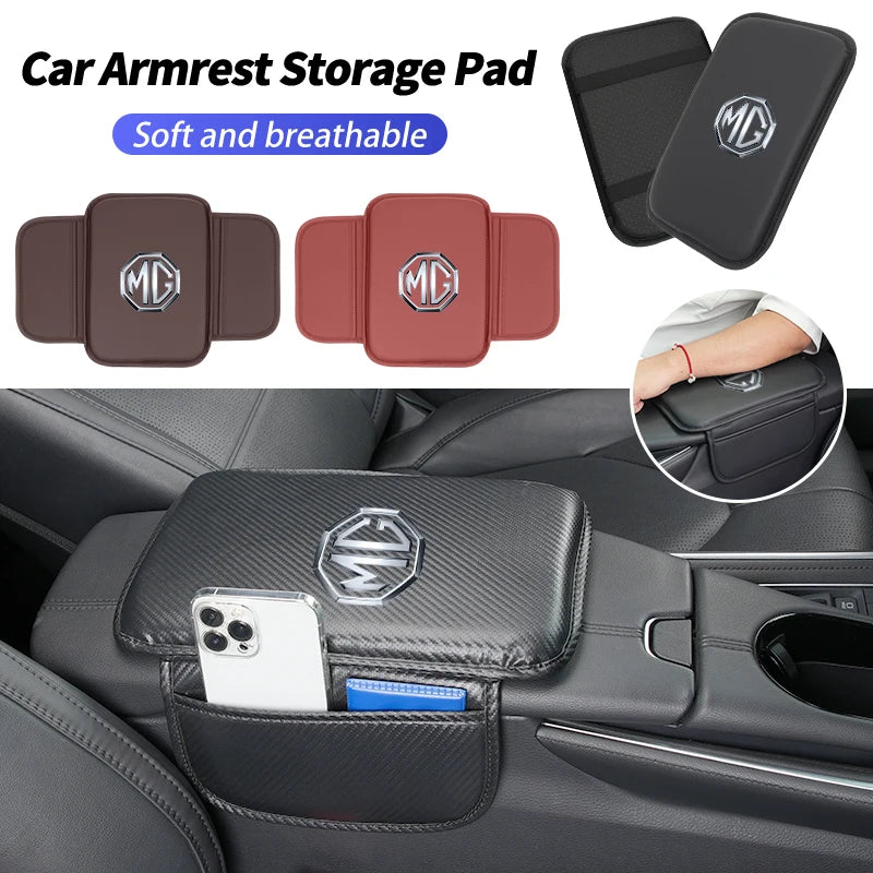 Car Armrest Cushion Console Protector Cover Elbow Storage Pad For Morris Garages MG 6 3 5 7 TF ZR ZS HS GS GT Hector RX5 RX8 350