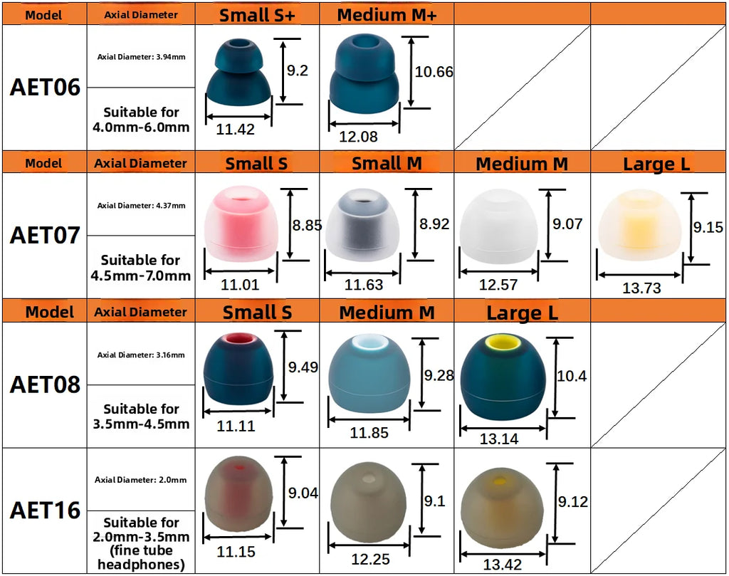 Acoustune AET07 Earphone Cover Double Section AET06 AET08 Earplug Cover AET16 Fine Tube Cover Silicone Soft  Business Style