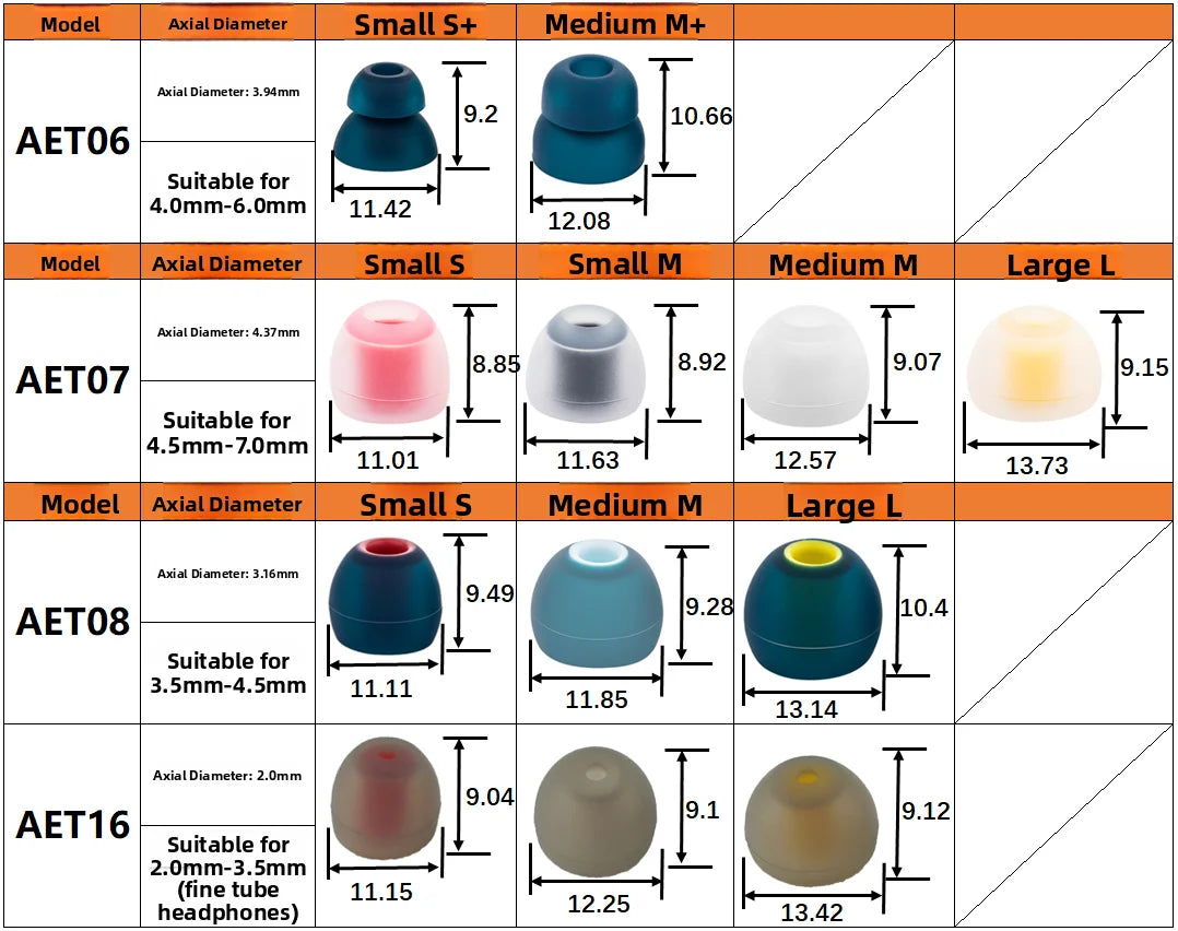 Acoustune AET07 Earphone Cover Double Section AET06 AET08 Earplug Cover AET16 Fine Tube Cover Silicone Soft  Business Style