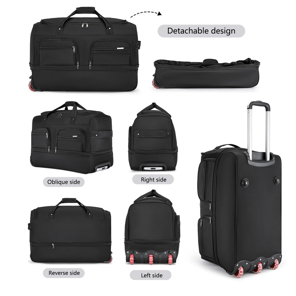 2026 New Fashion Travel Bag Women's Large-Capacity Men's Sports Bag Waterproof Travel Bag Roller Trolley Bag Duffel Bag