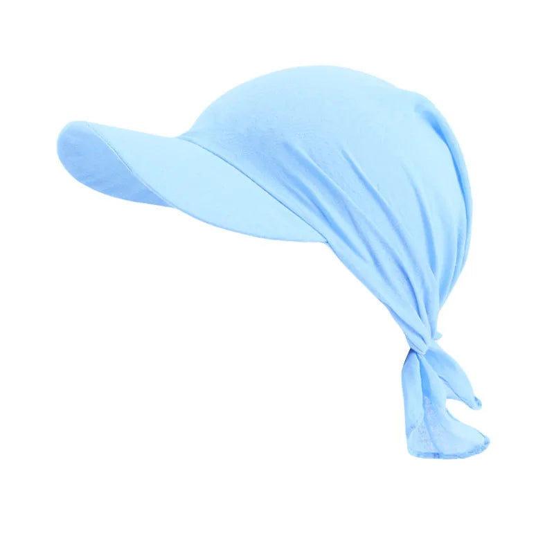 Summer Bandana Breathable UV Protection Cycling Turban With Brim Men Women Outdoor Sunscreen Fishing Headscarf Beach Sun Hat