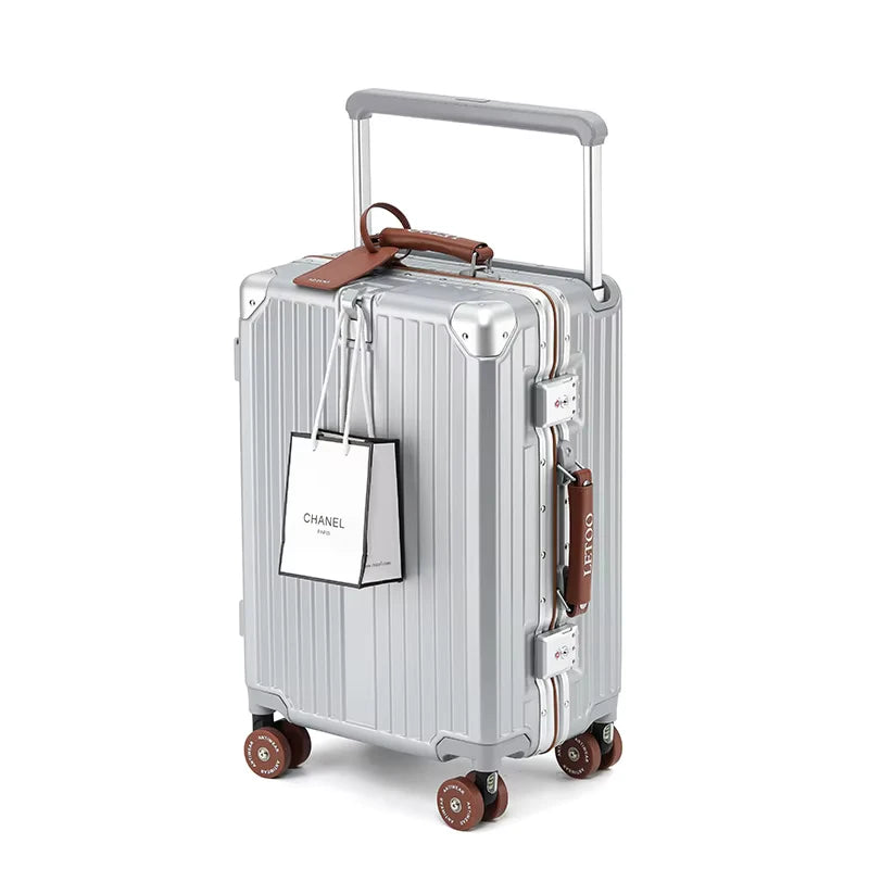 KLQDZMS Carry-on Travel Luggage 20"24"28 Inch Aluminum Frame Large Capacity Trolley Case PC Boarding Box Multi-function Suitcase