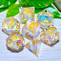 DND Resin Dice 7-Piece Set for Dungeons and Dragons DND 5e RPG Gift, Board Game Tabletop Role Playing Dice Game, Birthday Gift,