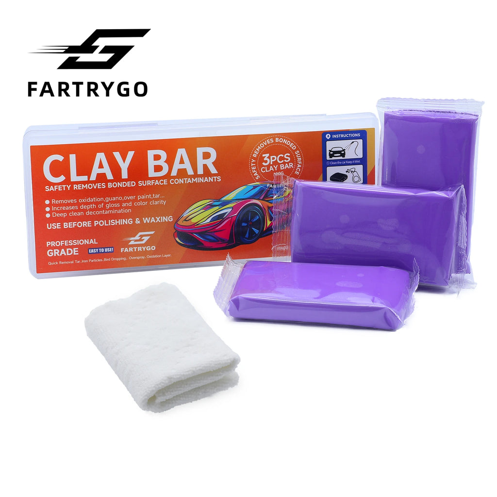 Fartrygo Magic Clay Bar Kit A+++ 100g*3 Pack  Heavy Medium Fine Detailing Clay Bar for Car Care Products