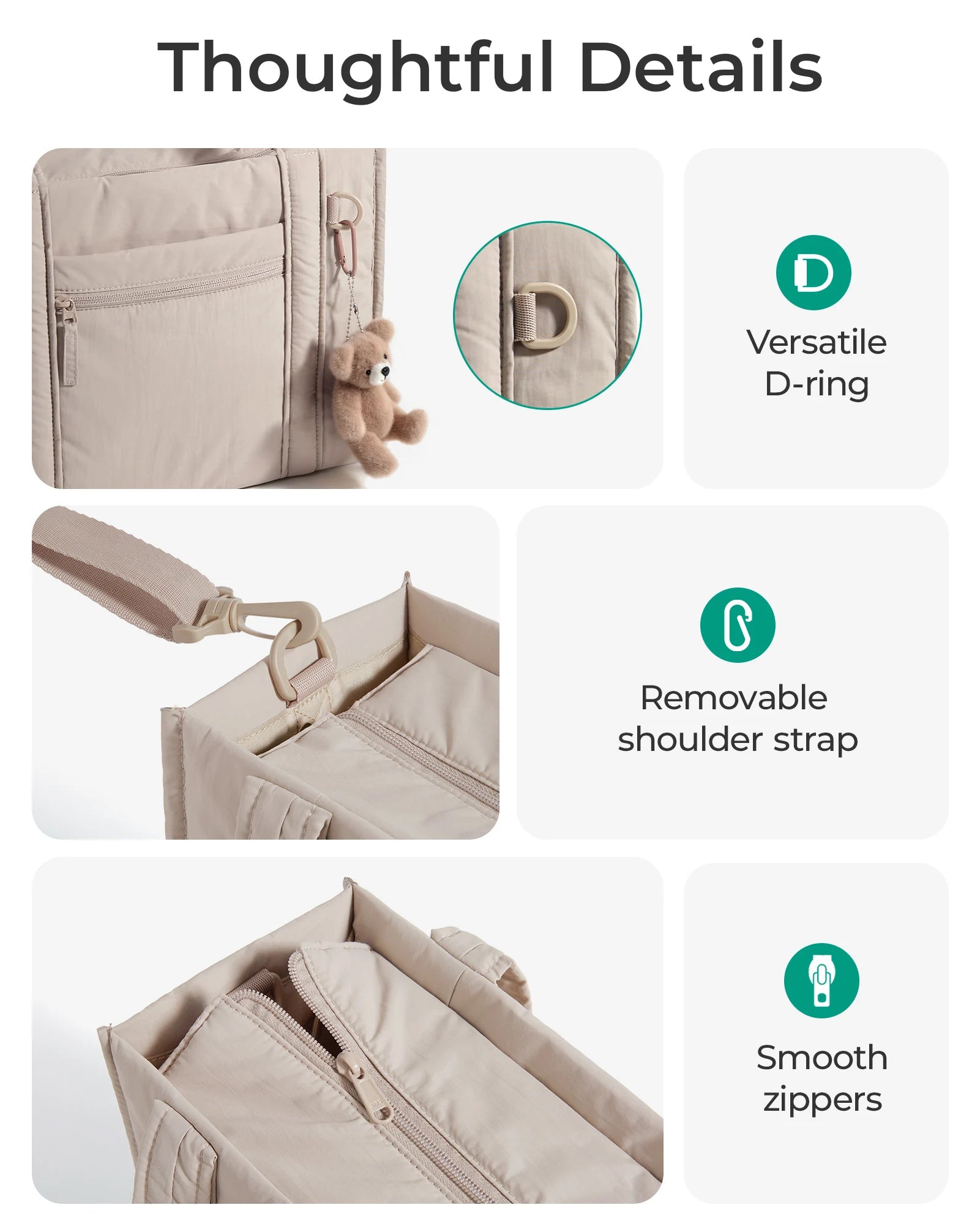 BAGSMART Women Tote Bag for Travel Work College Large Capacity Casual Commuting Crossbody Bag Lightweight Handbag with Zipper