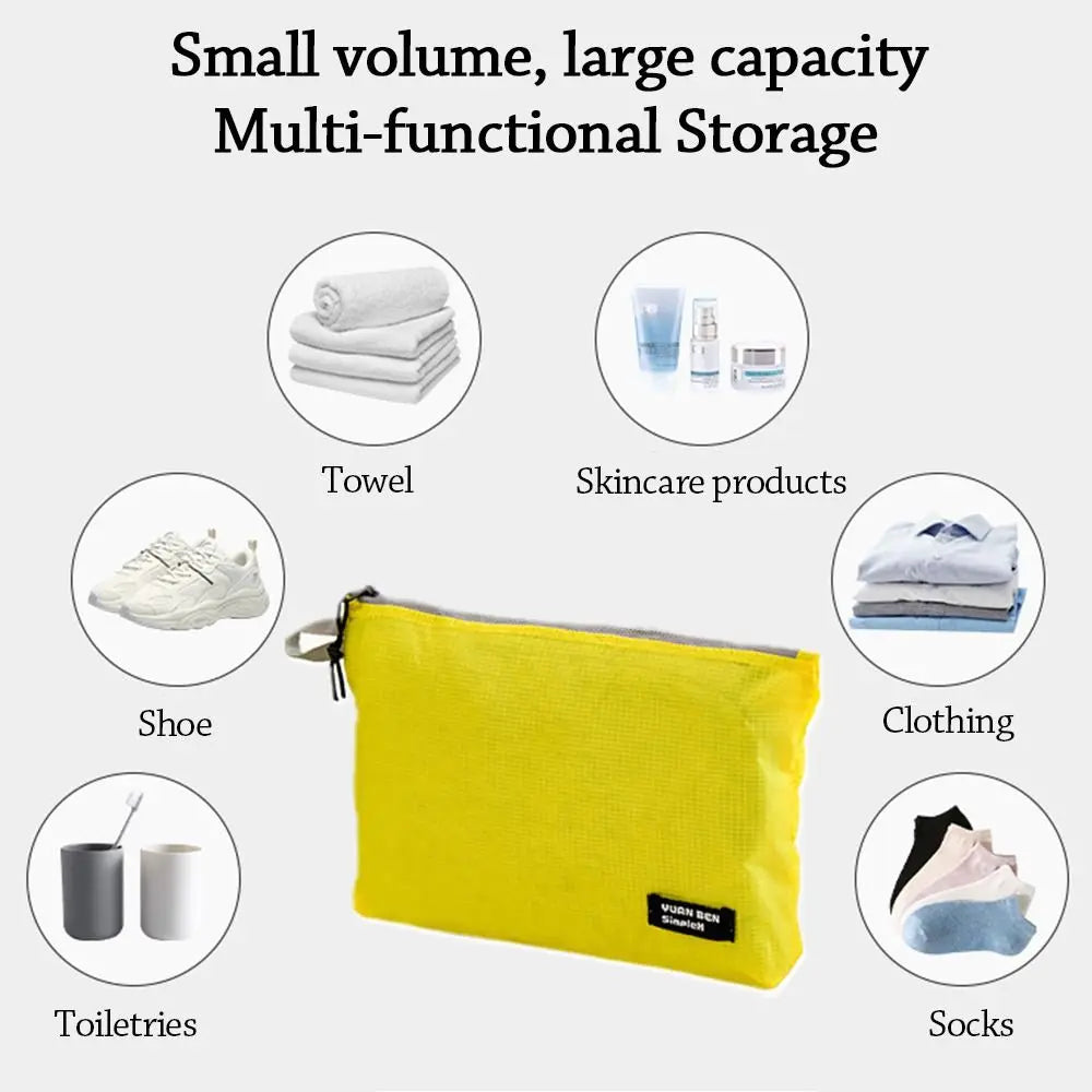 Silicone-coated Luggage Storage Bag Multifunctional Ultra-lightweight Clothing Sorting Bag Yellow Orange Waterproof