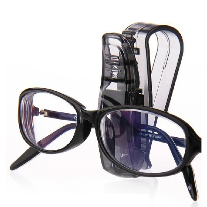 Universal Car Sun Visor Clip Sunglasses Holder Stand Fastener - Eyeglasses Pen Case Card Ticket Organizer Auto Accessories