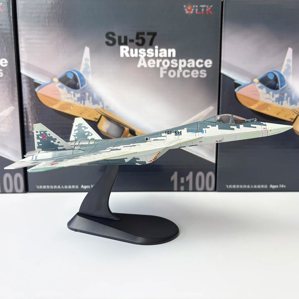 1/100 Scale Russian Air Force SU57 Stealth Fighter Model SU-57 01# Metal Plane Aircraft Model Gift Display Ornament