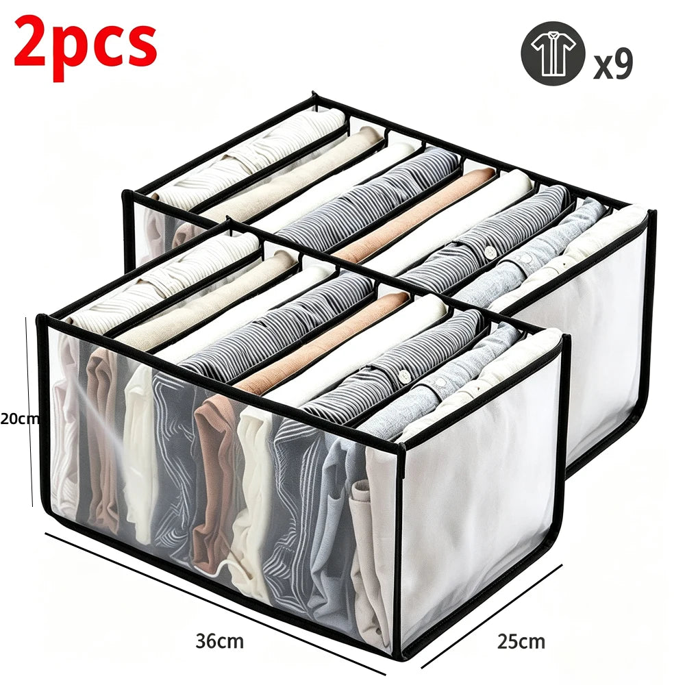  9/7 Grids Clothes Organizer Pants Sweater Storage Cabinets Drawers Organizer Wardrobe Clothes Storage Organizers Jeans Storage