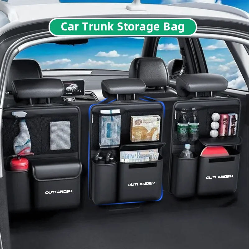 1pcs Car Trunk Storage Bag SUV Seat Back Hanging Tools Organizer Multifunctional Storage Pocket for Mitsubishi Outlander Truck