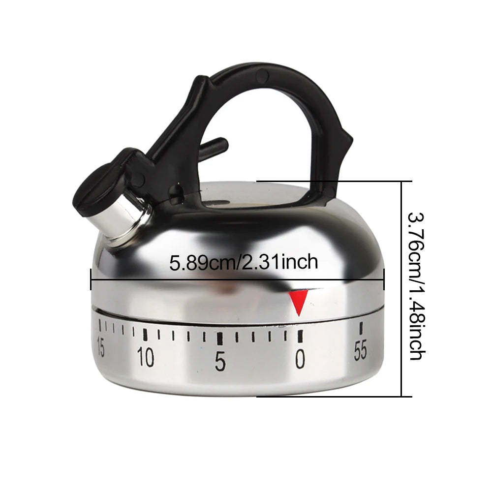 60 Minute Kitchen Timer Alarm Clock Mechanical Teapot Timer Tool Cooking Baking Auxiliary Kitchen Tools Timer Kitchen Supply