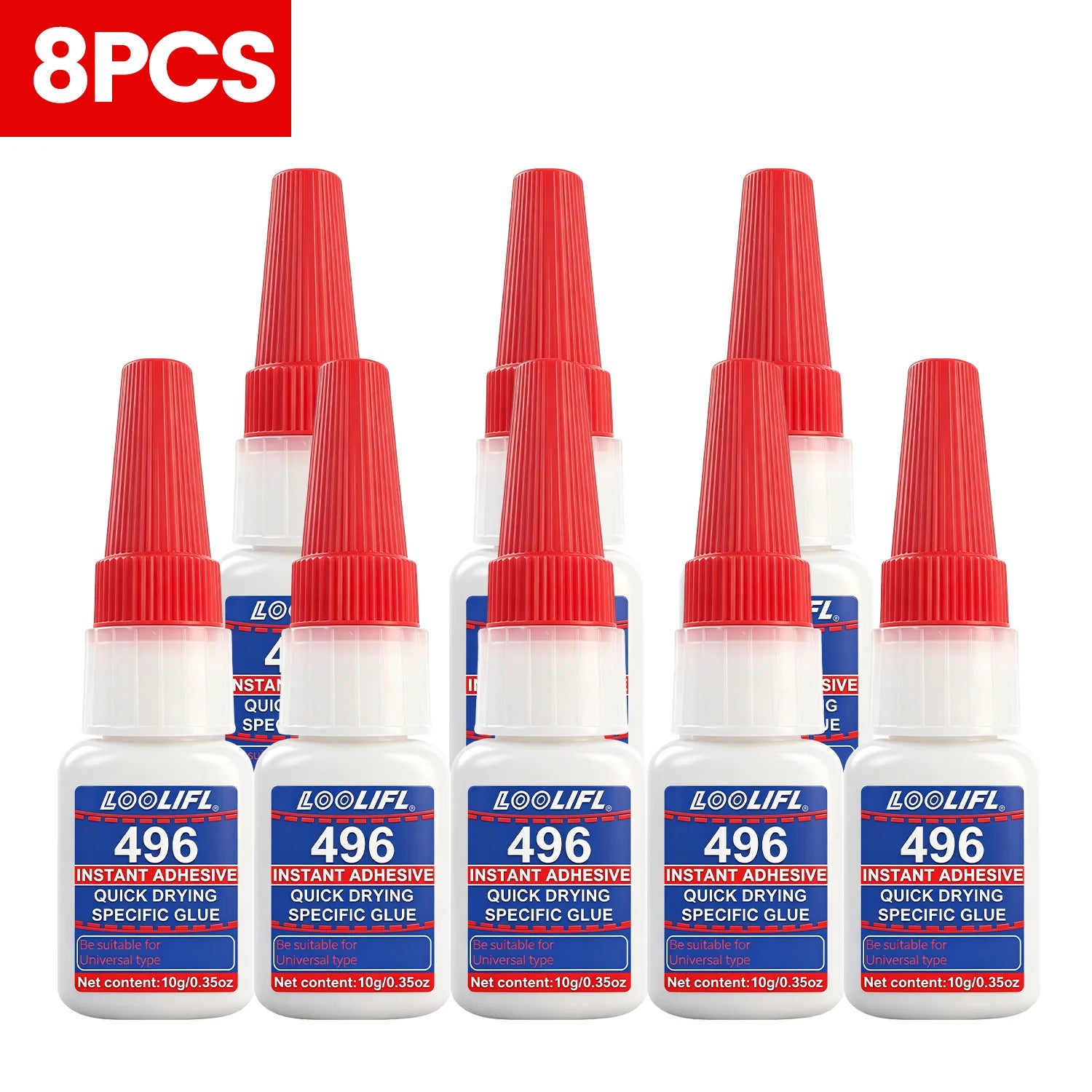 Loolifl Quick-Drying Glue, Dries in 3 Seconds Without Turning White, Strong Adhesive in Just One Step! Compatible with Metal, Plastic, and Wood, Resistant to High and Low Temperatures, Anti-Aging, Precise Application Without