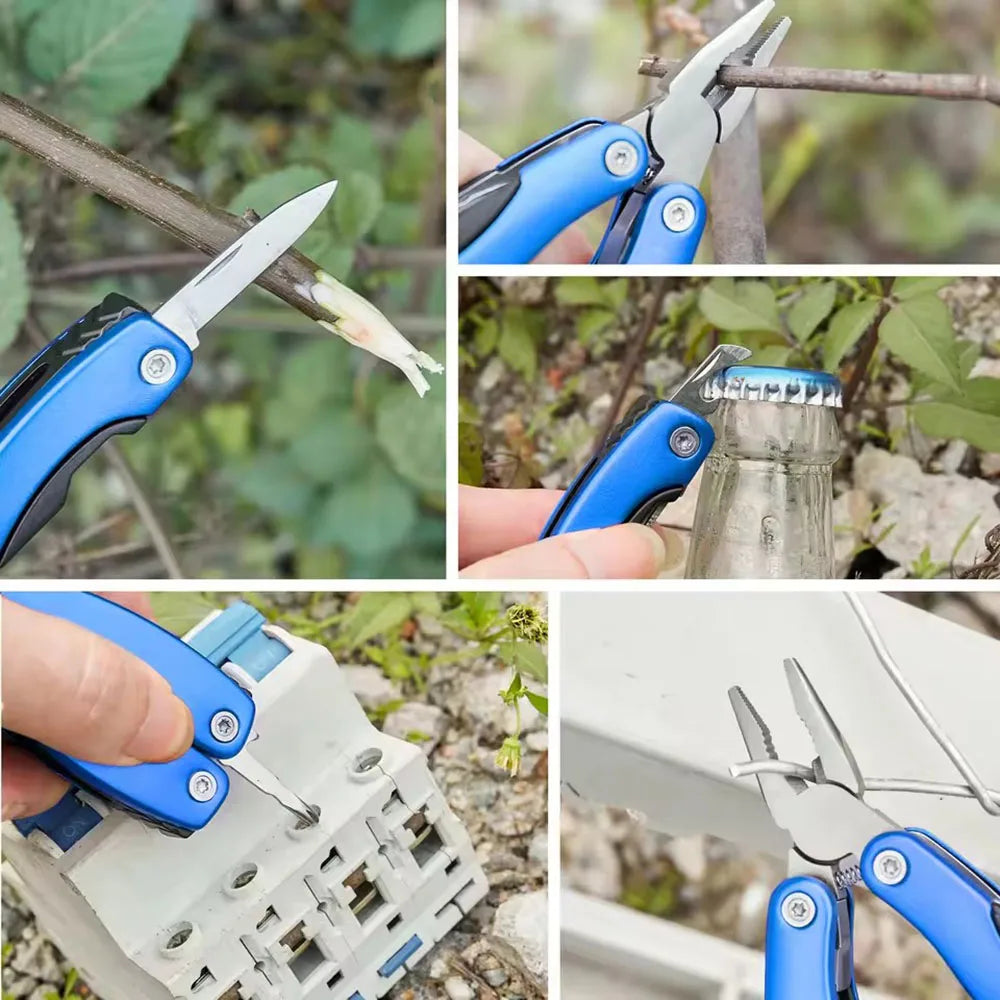 Portable Pocket Multi-Tool Pliers, Peelable, Folding Knife, Multi-Tool for Outdoor Camping, Folding Multifunctional Hand Tools