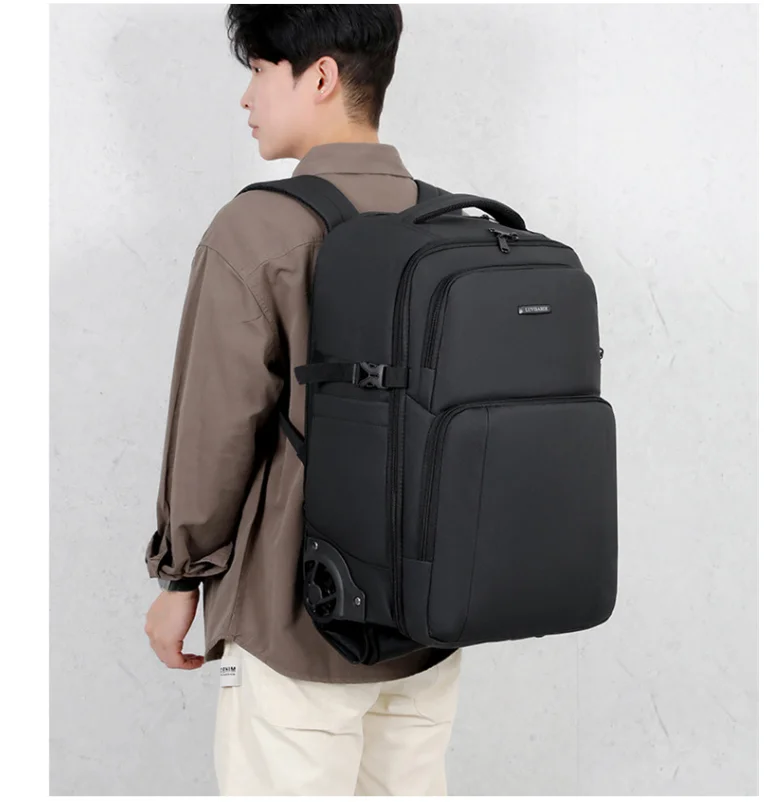2025 Men Oxford Waterproof Rolling Backpack Men Business Travel Trolley Bags Men Carry-On Hand Luggage backpack for Men Rolling