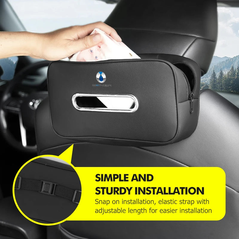 For Denza Car Tissue Holder Dashboard Backseat Paper Bag Handkerchief Box X N7 N8 D9 2018-2022