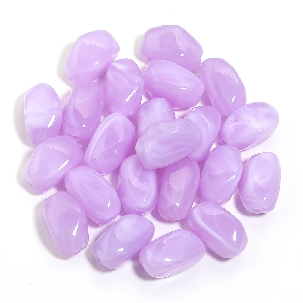 20pcs 12x21mm Irregularity Acrylic Beads Spacer Loose Beads For Jewelry Making DIY Bracelet Earrings Accessories