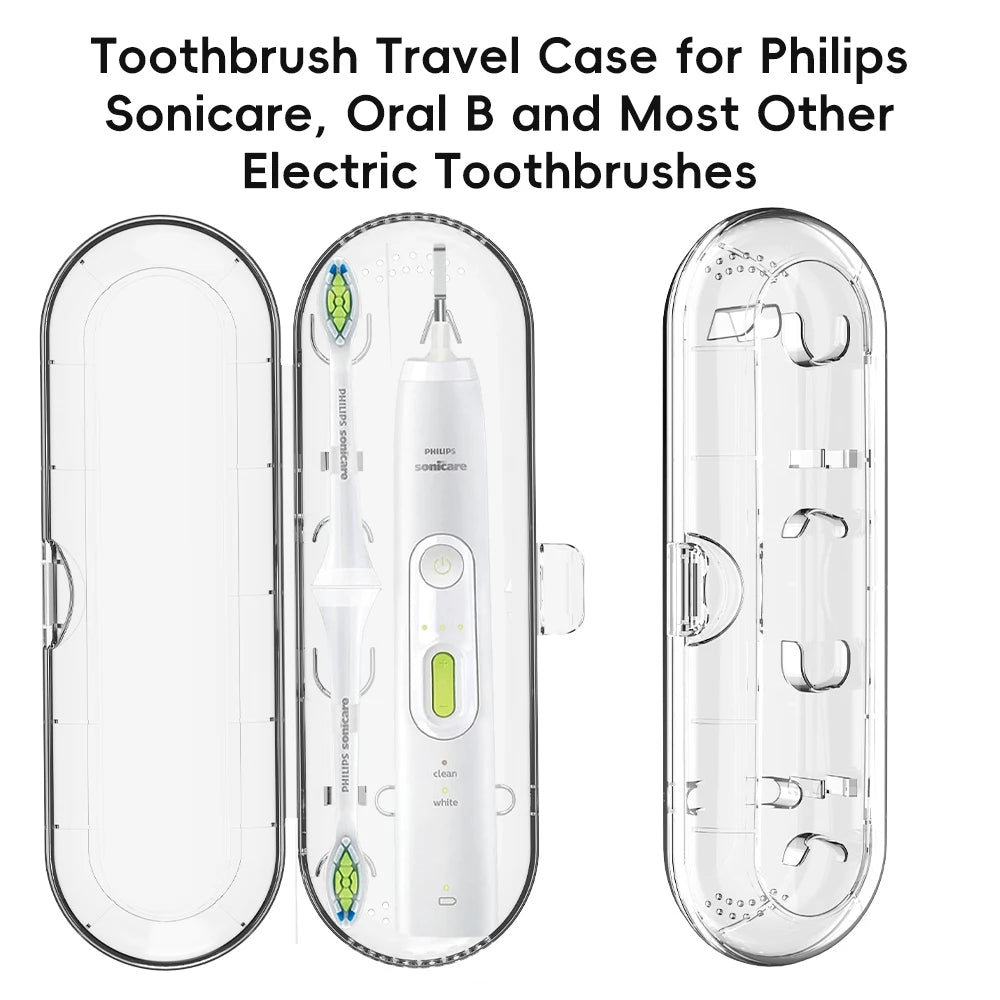 Clear Electric Toothbrush Case, Portable Travel Toothbrush Container Protector for Traveling, Camping, Home, School and Business