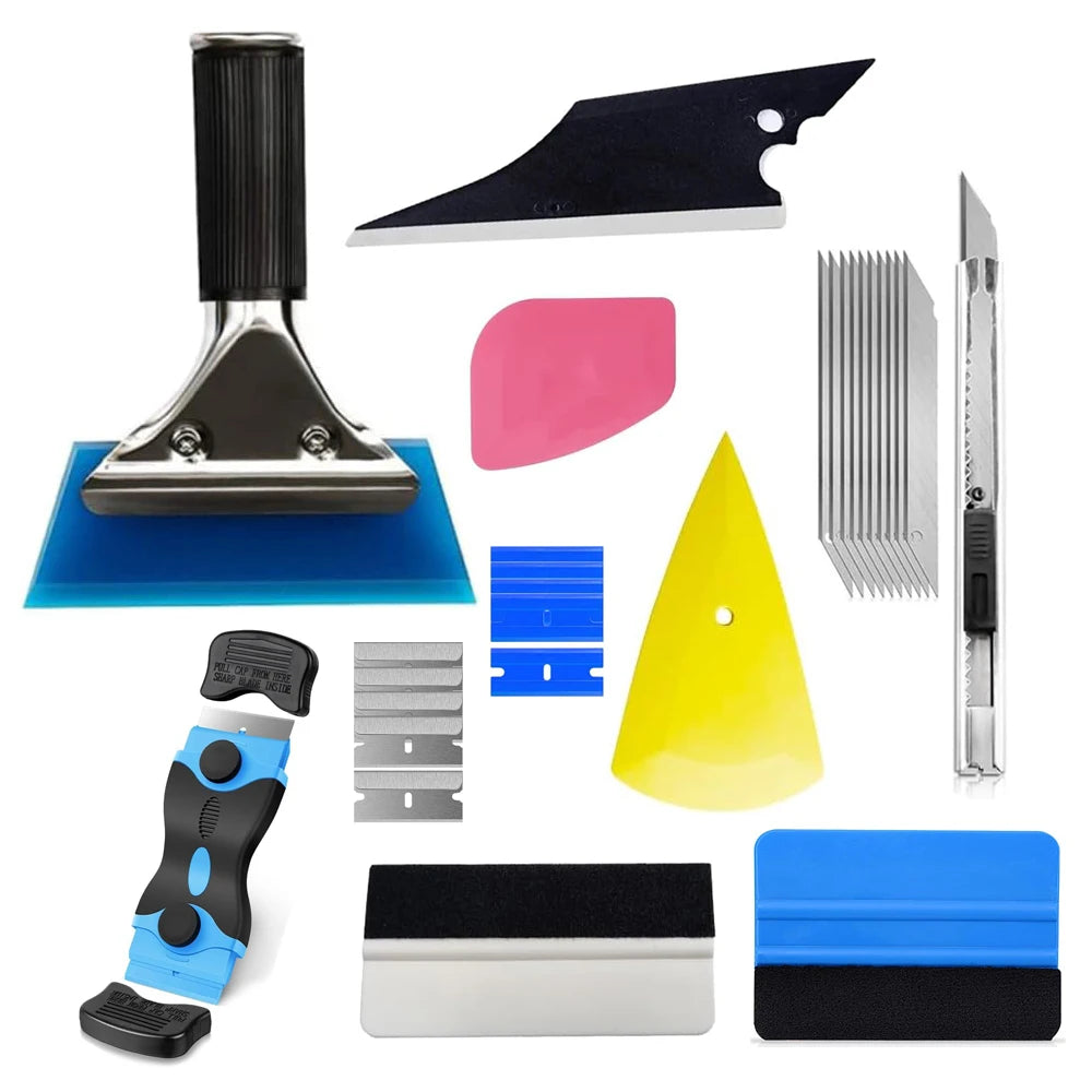 NeoWrap Car Window Tint Tools Kit Vehicle Glass Protective Film Vinyl Scraper/Felt Squeegee/Cutter with Blade Vinyl Wrap Tool ﻿