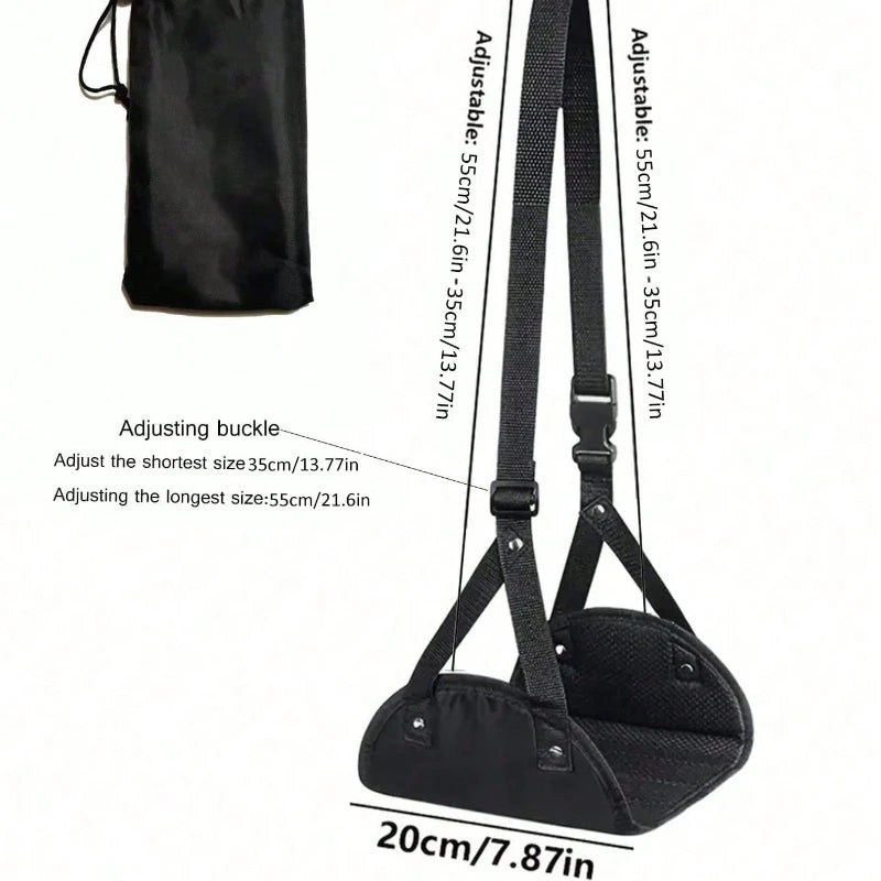 Portable Adjustable Footrest Hammock for Airplane Travel Long Flight Bus Train Office Travel Accessories for Leg Rest Foot Sling