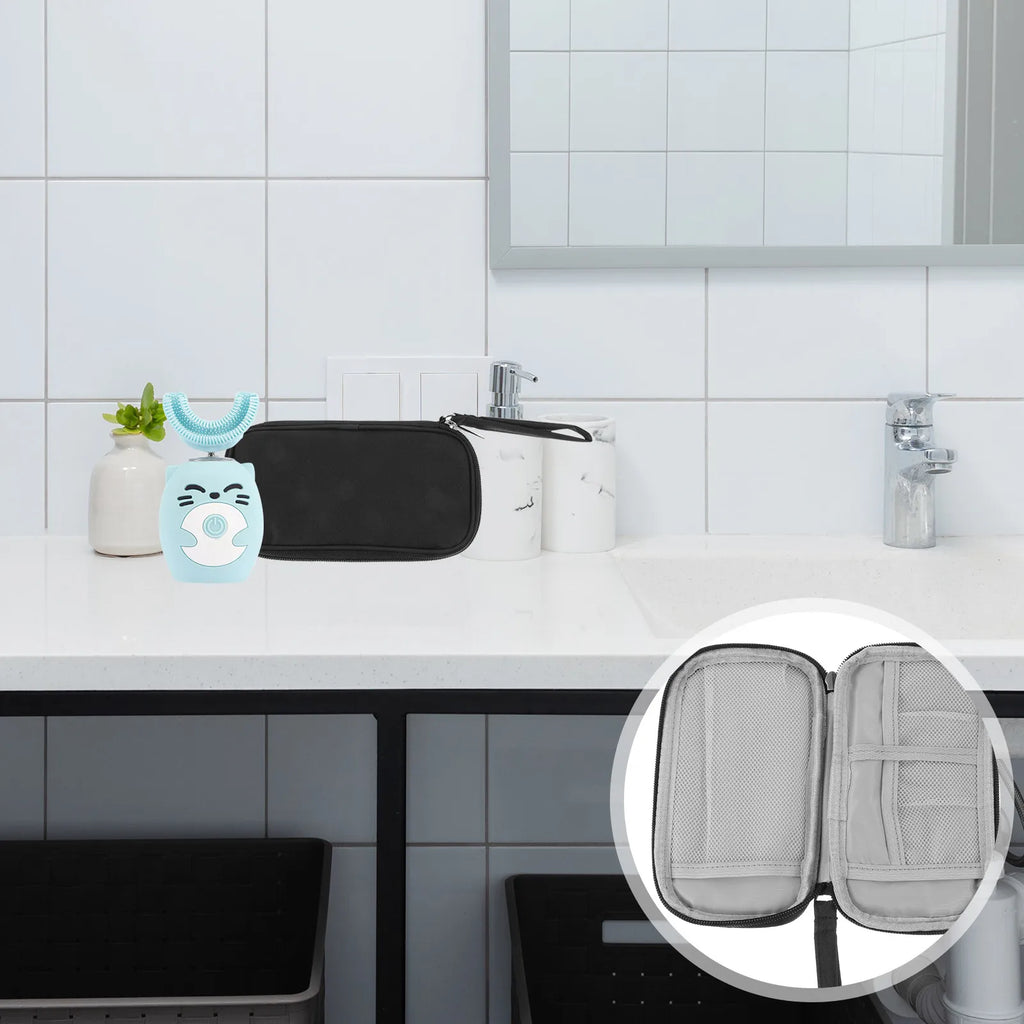 1Pcs Toothbrush Protective Case U Shaped Electric Toothbrush Bag Travel Carry Box Compatible for Ashmore As-Tb05 Zipper Design
