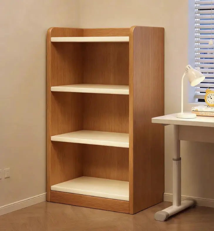 Freestanding Solid Wood Bookshelf with Storage Cubes, Wall-Mounted Style Organizer for Living Room, Kids’ Room, and Home Storage