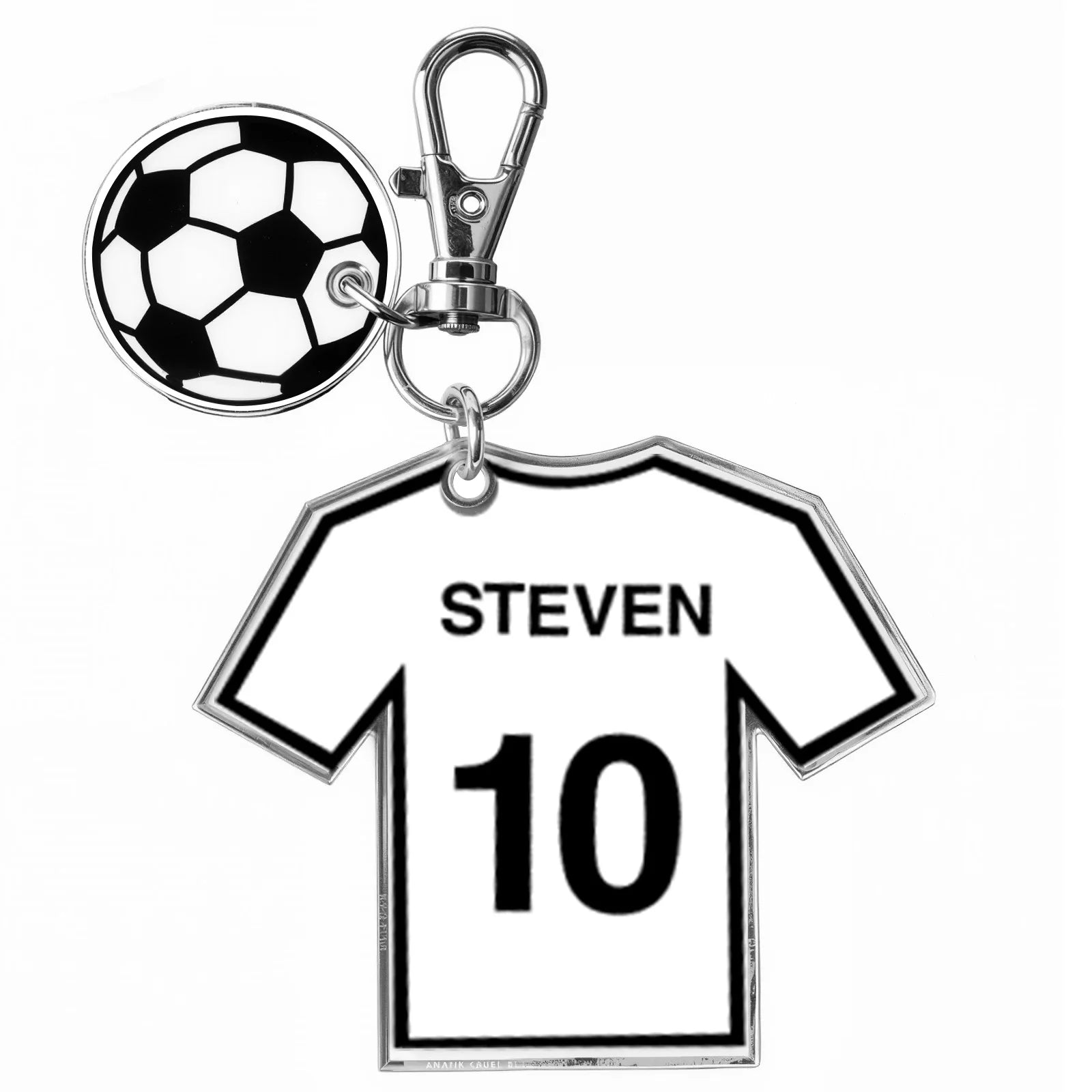 Custom Football Jersey Keychain Personalized Name Number 8 Colors Available Soccer Fan Gift
