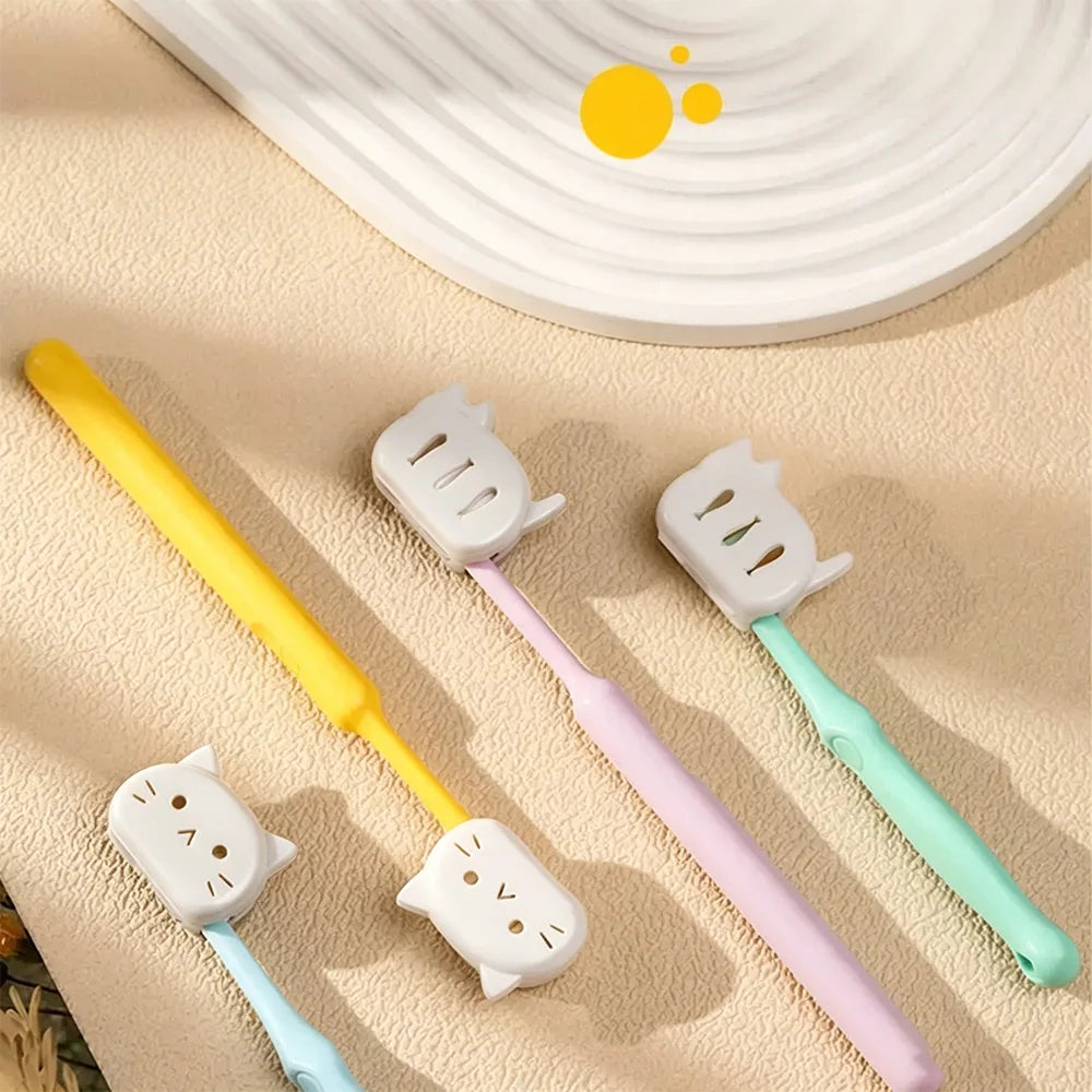 Cute Cat Shaped Toothbrush Cover 1/4/8PCS Portable Travel Toothbrush Protector Dust Proof Toothbrush Storage Cap