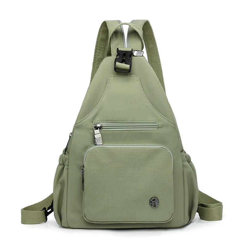 Women's Multifunctional 3-in-1 Shoulder Chest Bag, Convertible Small Backpack & Crossbody Fanny Pack, Lightweight Nylon Purse