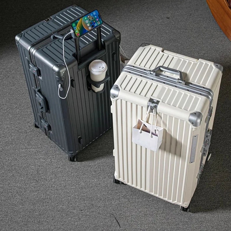 Multifunctional Suitcase Large Capacity 30inch Thickened Sturdy Aluminum Frame Travel Suitcase Trolley Case Extra Large Luggage