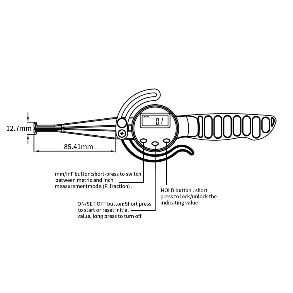 SHANHR Digital Inside Outside Caliper Gauge Fraction/mm/in Inside Digital Caliper Gauge For Woodworking