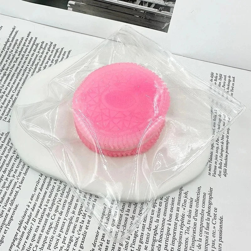 Squishy Handmade Silicone Cookies Fidget Toys Slow Rebound Stress Relief Pinch Decompression Squeeze Toy for Kids Adults Gifts