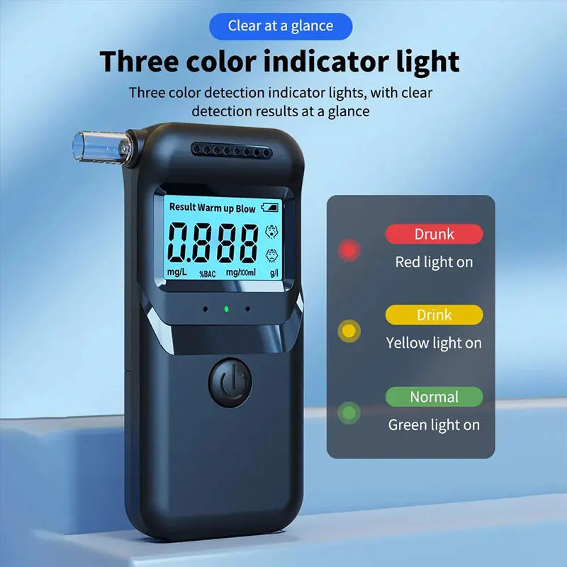 Kebidumei NEW Digital Alcohol Tester Professional Alcohol Detector Breathalyzer Police Alcotester LCD Display Drunk Driving Test