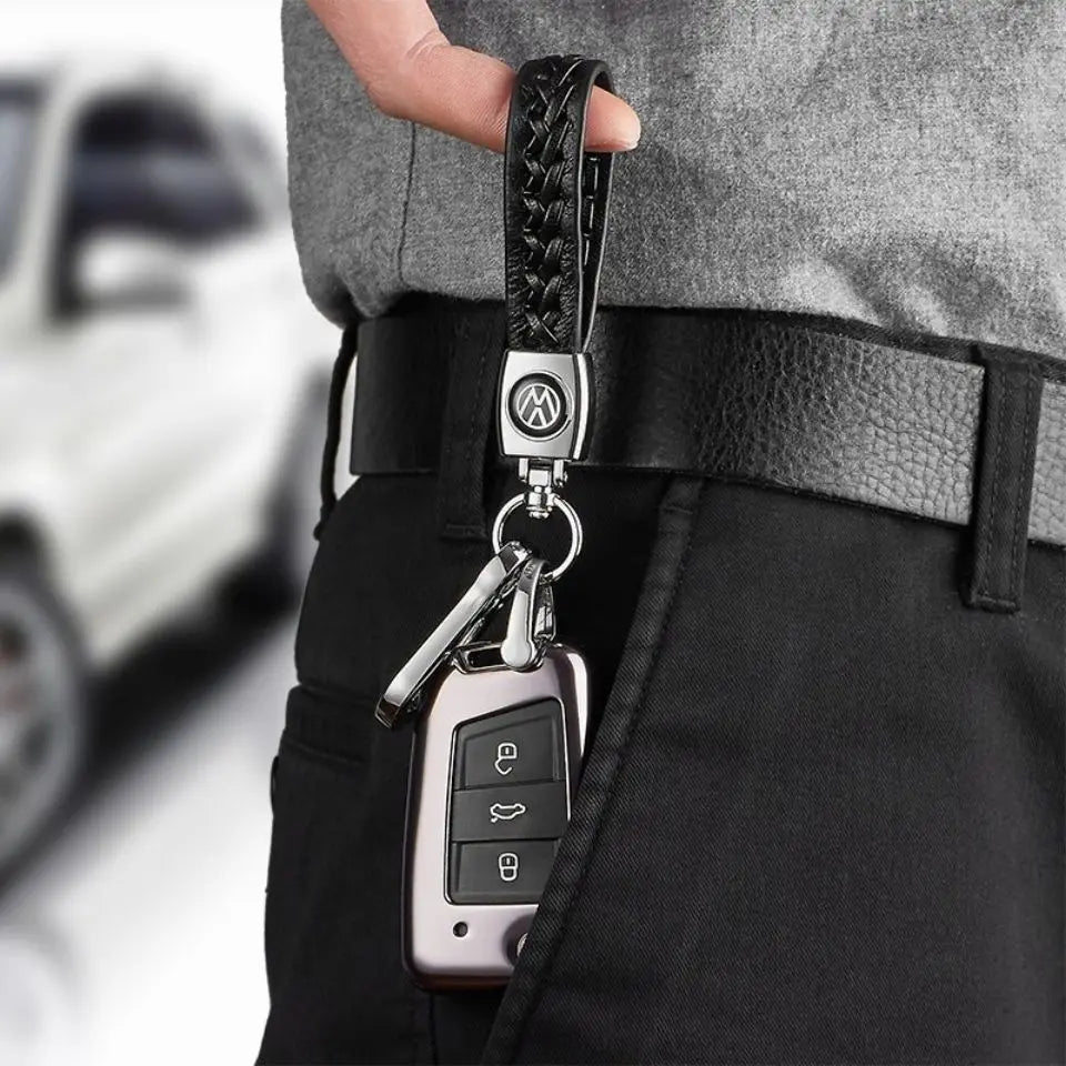 Cup Holders New Metal Hand Braided Rope Car Keychain Holder For VW Volkswagen Polo Golf 5 6 7 Passat Jetta Tiguan CC Scirocco St