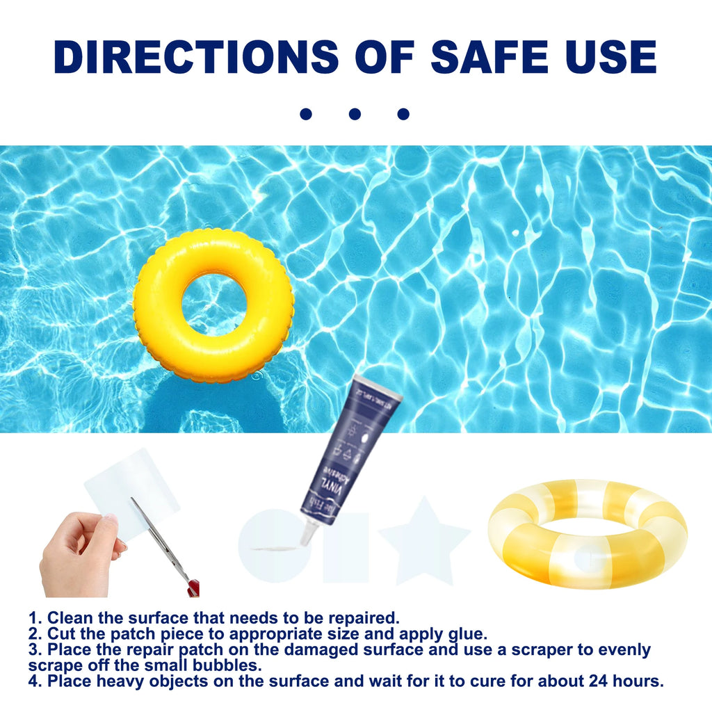50ML Vinyl Repair Kit Self-adhesive Patch Strong Adhesion Waterproof Leakproof Crack Remove for Inflatable Floats & Water Toys