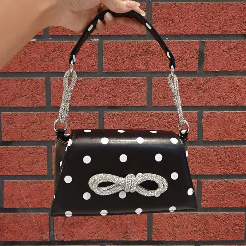 Feng Xiaoxiangfeng Handbag Polka Dot Harajuku Butterfly Decorative Shoulder Underarm Bag Trendy Personality Bag