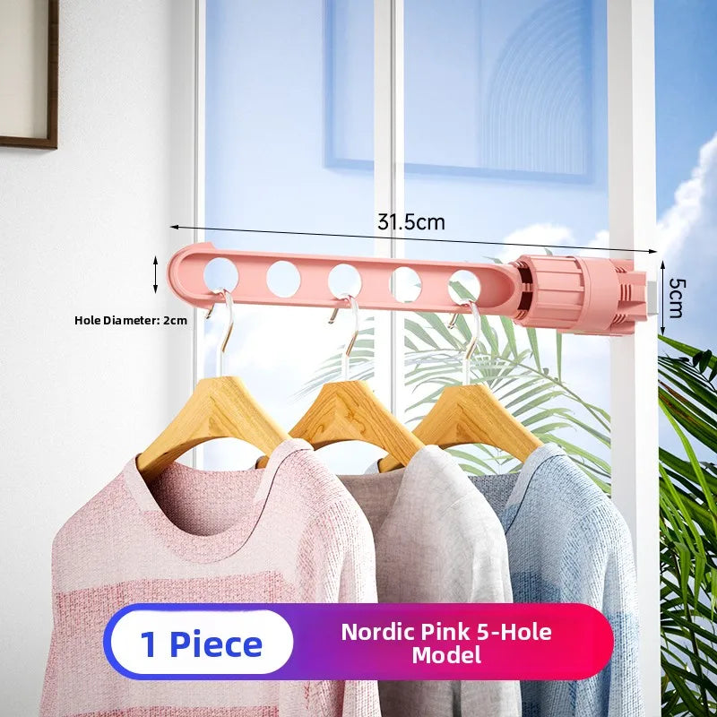 Travel-Friendly Window Frame Clothes Drying Rack Clip-On Small Size Balcony Clothesline Outdoor Clothes Hanger Plastic Material
