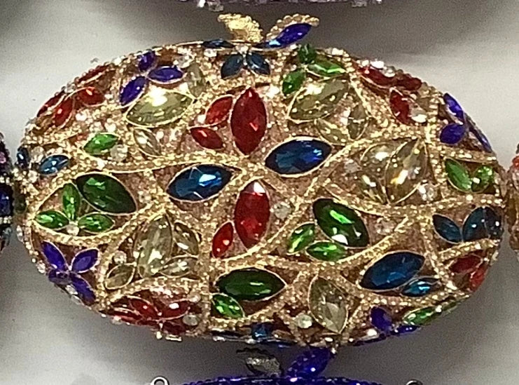 Designer Colorful Crystal Wallet Luxury Rhinestone Party Evening Clutch Bag for Women