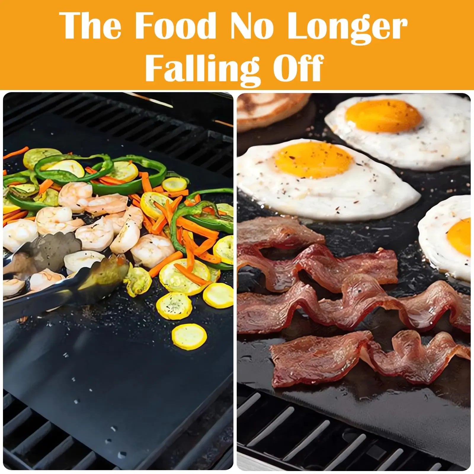 6 Pack Grill Mat for Outdoor Grill, 100% Non-Stick 40*33CM, Heavy Duty, Reusable and Easy to Clean - Gas Charcoal & Electric BBQ