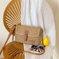 Forest style retro paper rope woven bag, female mini postman crossbody bag, daily commuting, beach versatile shoulder bag