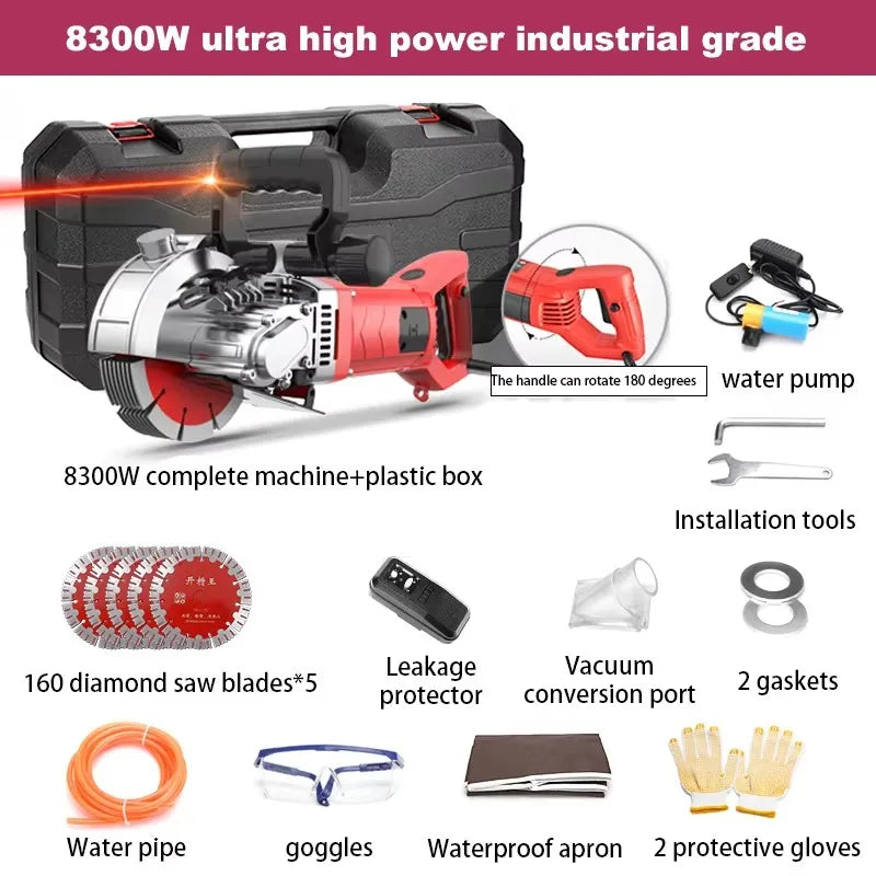 Electric Wall Grooving Machine 5800W Brick Groove Cutting Machine Steel Concrete Automatic Cutting Machine