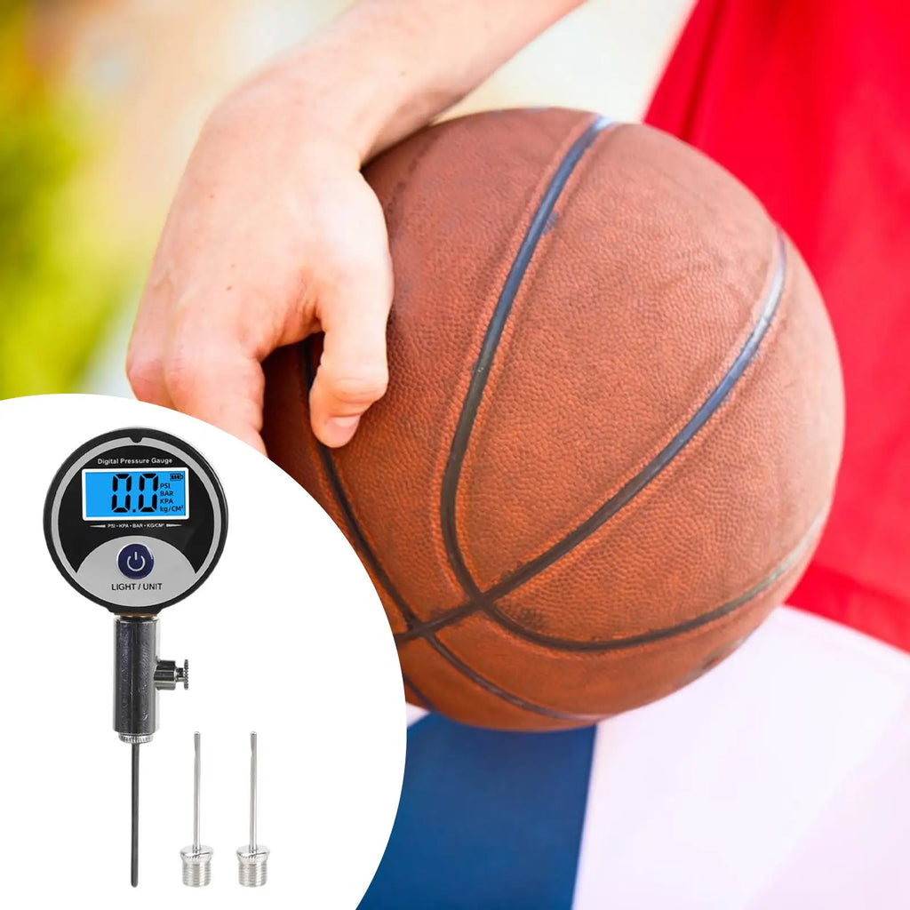 Portable Ball Pressure Gauge Digital Display Precision Air Pressure Checker for Soccer Rugby Basketball Football Volleyball
