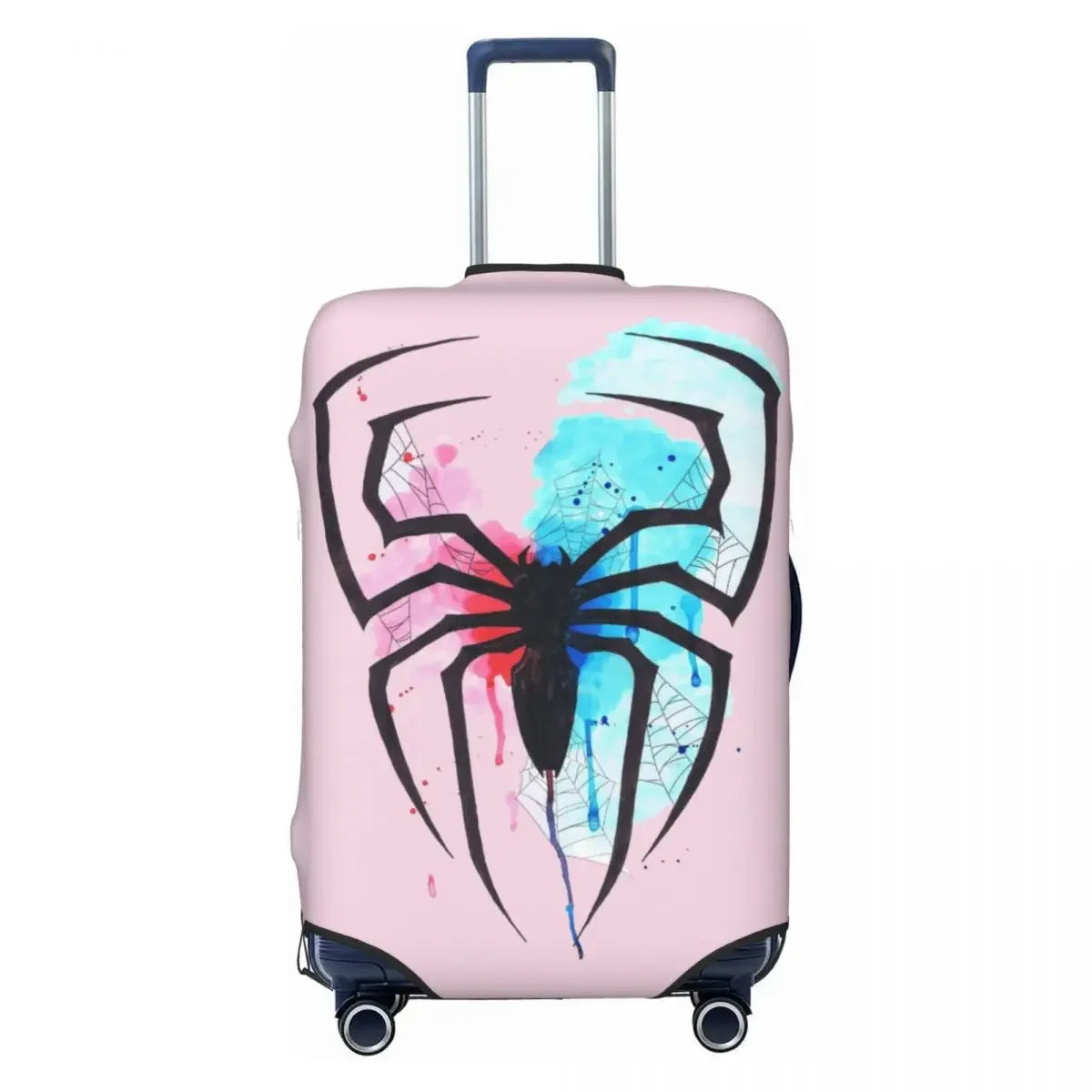 Dustproof Anti-Scratch Luggage Cover Fashion Spider Print Elastic Fits 18-32 Inch Suitcases Washable Durable For Travel
