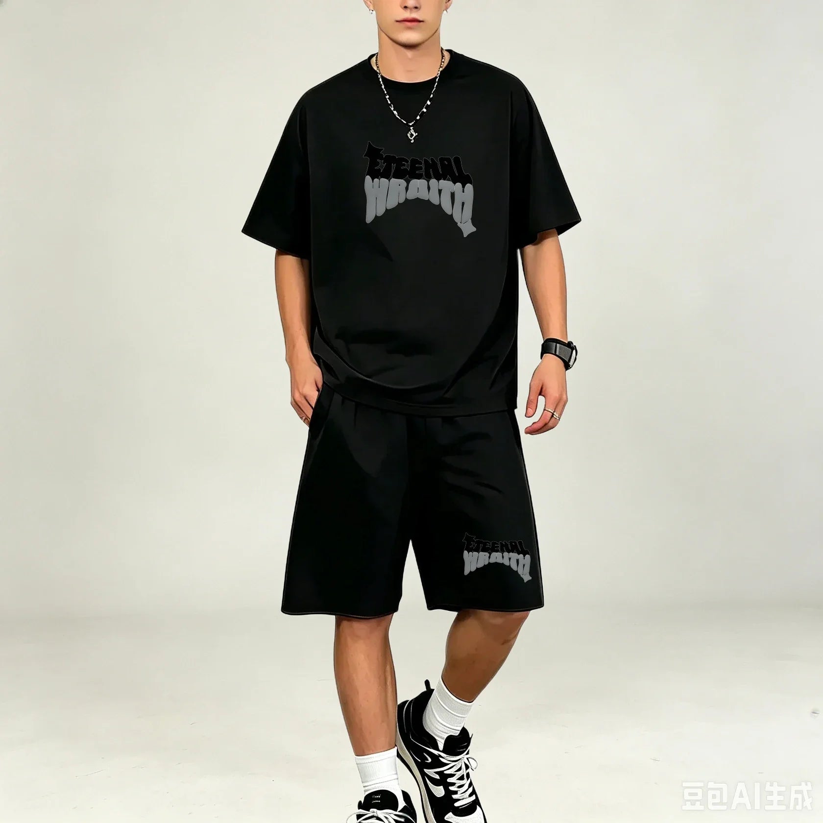 Best Selling Men T‑Shirts Sets 2‑Piece Outfit Short‑sleeve Tops With Drawstring Shorts Sets Casual Sport T‑Shirts Sets Plus‑Size