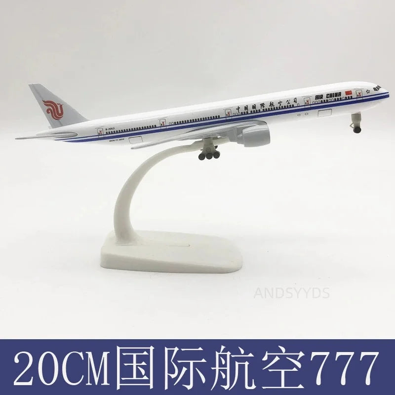 Toys Diecast Alloy 20cm Airplane B777 Series Airways Plane Model With Base Adult/Children Enthusiast Gift Ornament