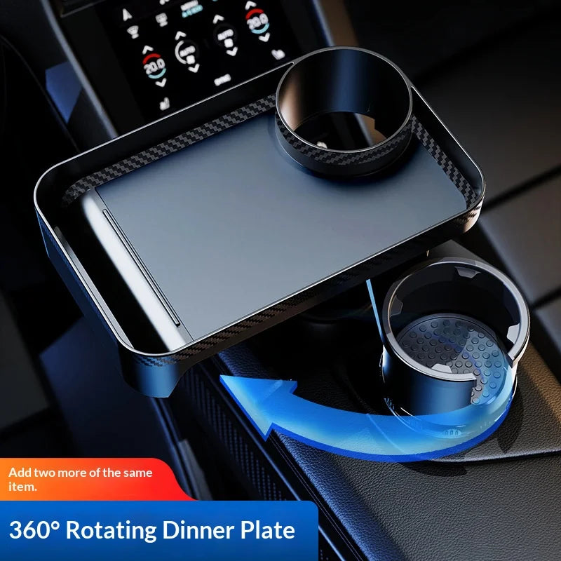 Premium Car Cup Holder Expander Multi-Function Drink Holder with Food Table 360-Degree Adjustable Base Tray for Snack