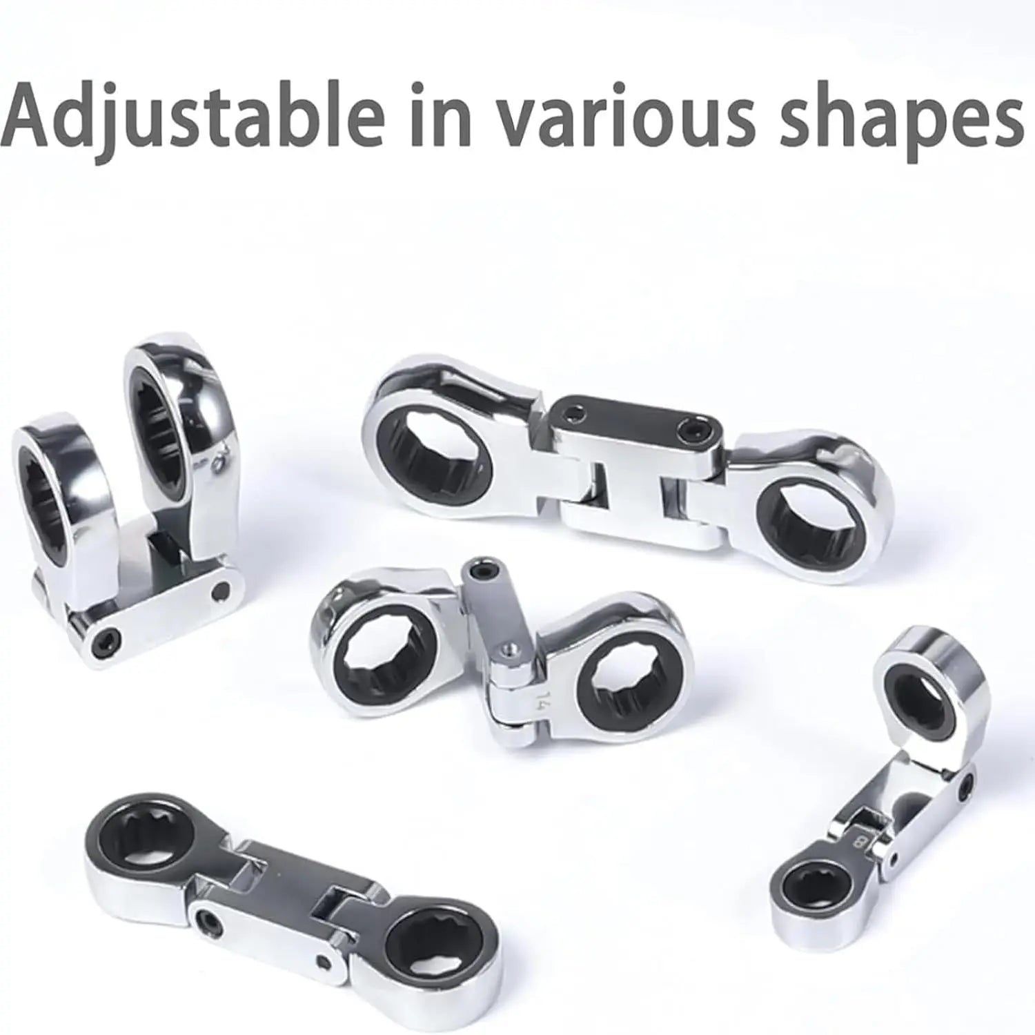 Dual-Drive Ratchet,5 Pack Stubby Wrenches Set,3/4“ Inch Retractable Ratchets Wrenches Set for Narrow Spaces