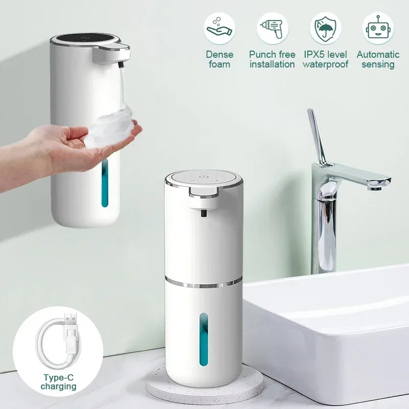 Automatic Soap Dispenser Liquid Foam Touchless Soap Dispenser 380ML USB Rechargeable 4 Level Adjustable Hand Sanitizer