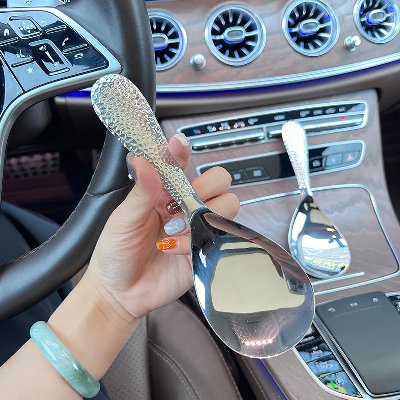 Thicken Stainless Steel Rice Spoon Japanese Style Long Handle Rice Cooker Spatula Buffet Serving Scoop Kitchen Utensils For Home